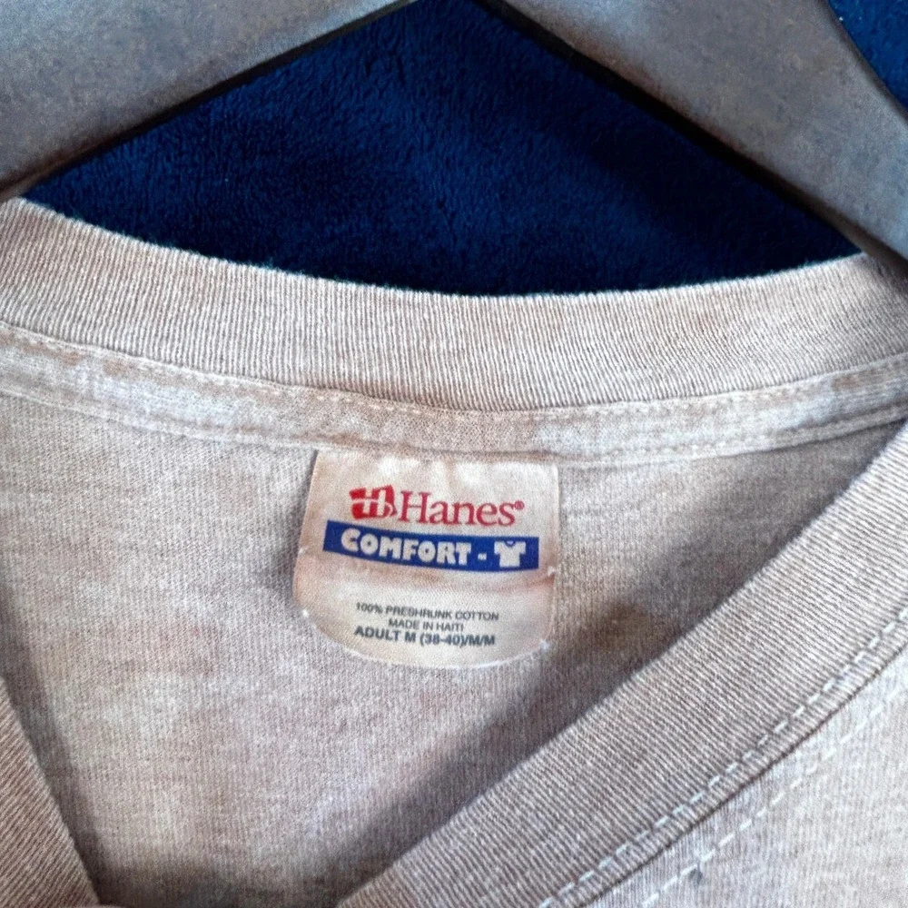 Vintage American Flag Remembrance Shirt‎ Rare Size M Dyed W/American Soil Hanes